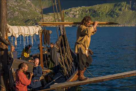 Crew unloading a Viking longship - Image copyrighted © Gary Waidson. All rights reserved.